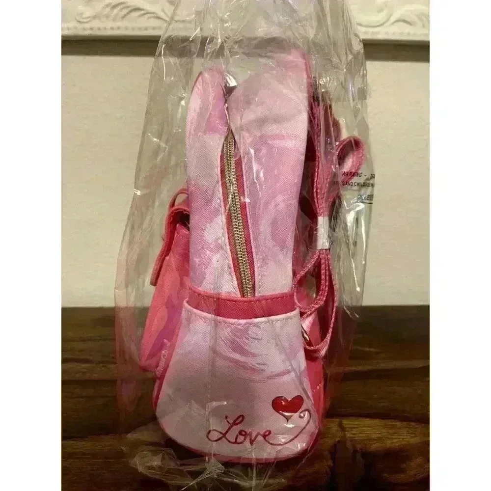 NWT WondaPOP Vegan Leather Disney Mini Backpack Minnie Mouse LOVE pink 11" - Picture 3 of 6